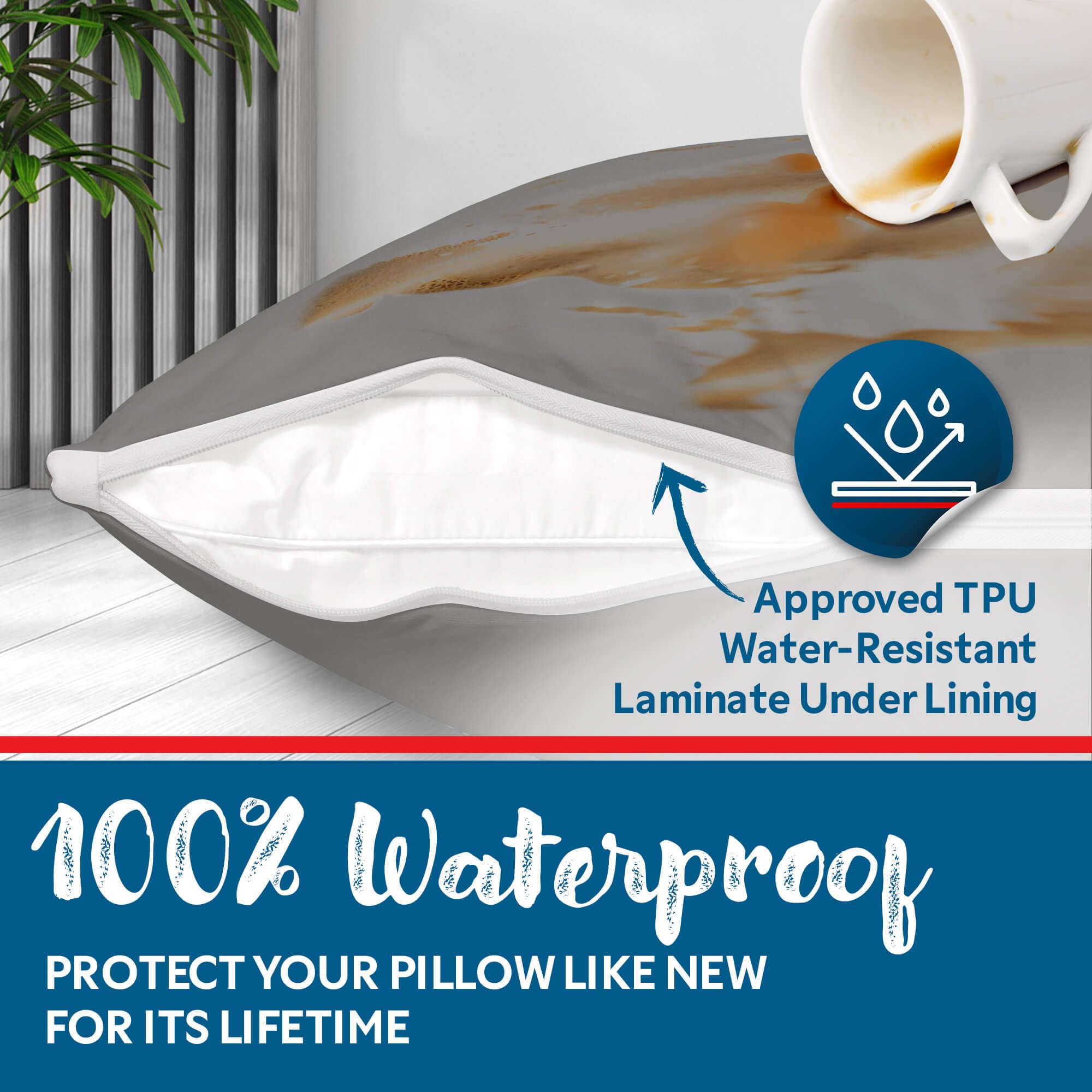 Guardmax Protector de almohada de punto jersey con cremallera tamaño corporal, 100 % impermeable, a prueba de chinches y ácaros, fundas de almohada hipoalergénicas de alta calidad 51 x 140 cm