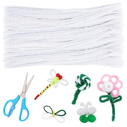 LUNARM 300 limpiapipas, limpiapipas para manualidades con tijeras, tallos de felpilla para proyectos de arte y manualidades, tallos de felpilla para