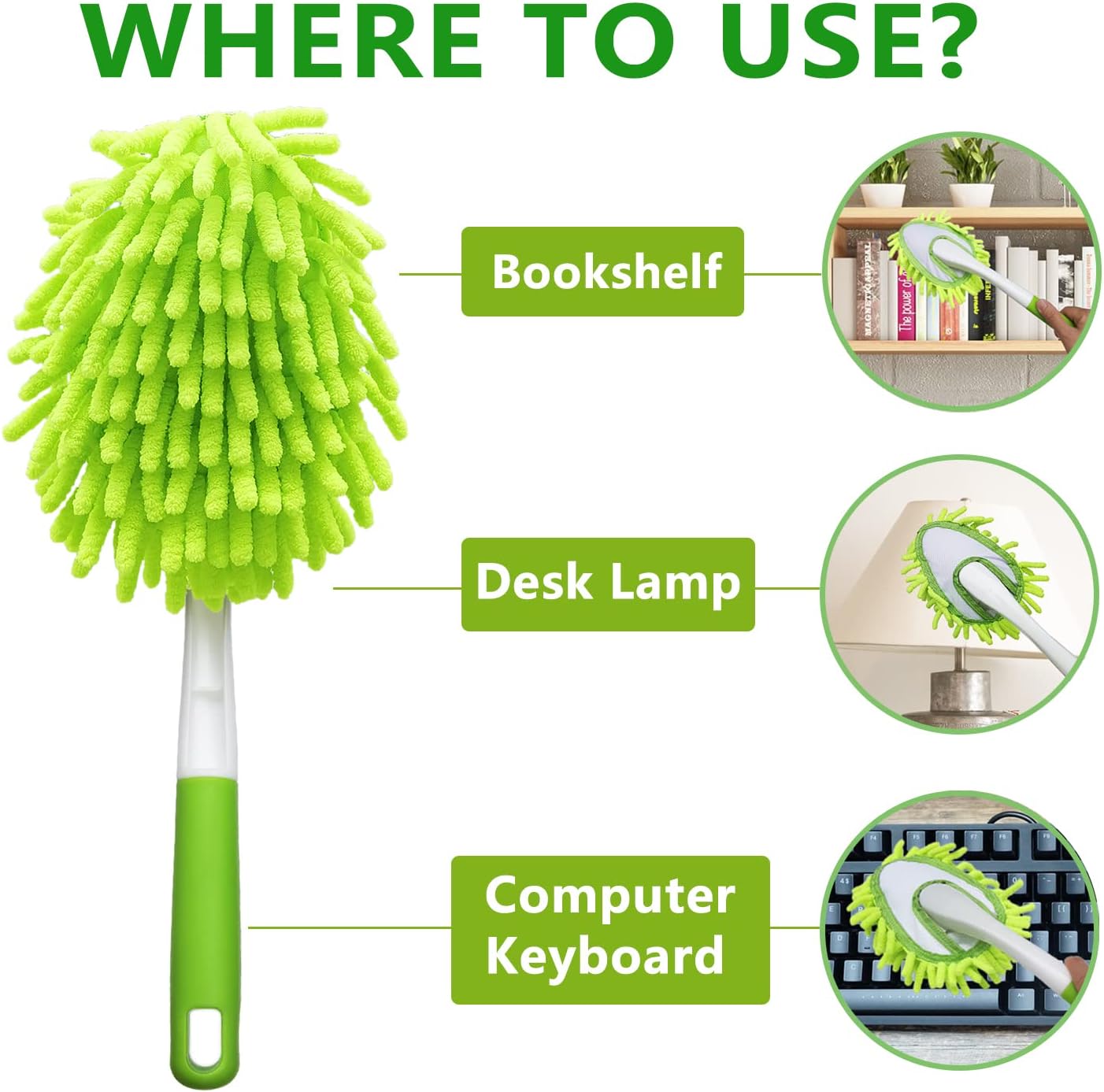 Microfiber Duster for Cleaning, Hand Washable Dusters pcs Replaceable