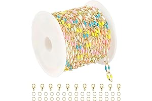 Permanent Jewelry Welder Kit and Chain: Rainbow-Hued Enamel Cable Chain Roll for...