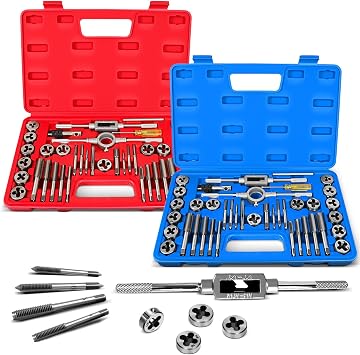 80pcs Tap and Die Set Metric | M3, M4, M5, M6, M7, M8, M10, M12 Tap Set and Die Set | Thread Repair Kits for Threading and Rethreading Internal and External Threads