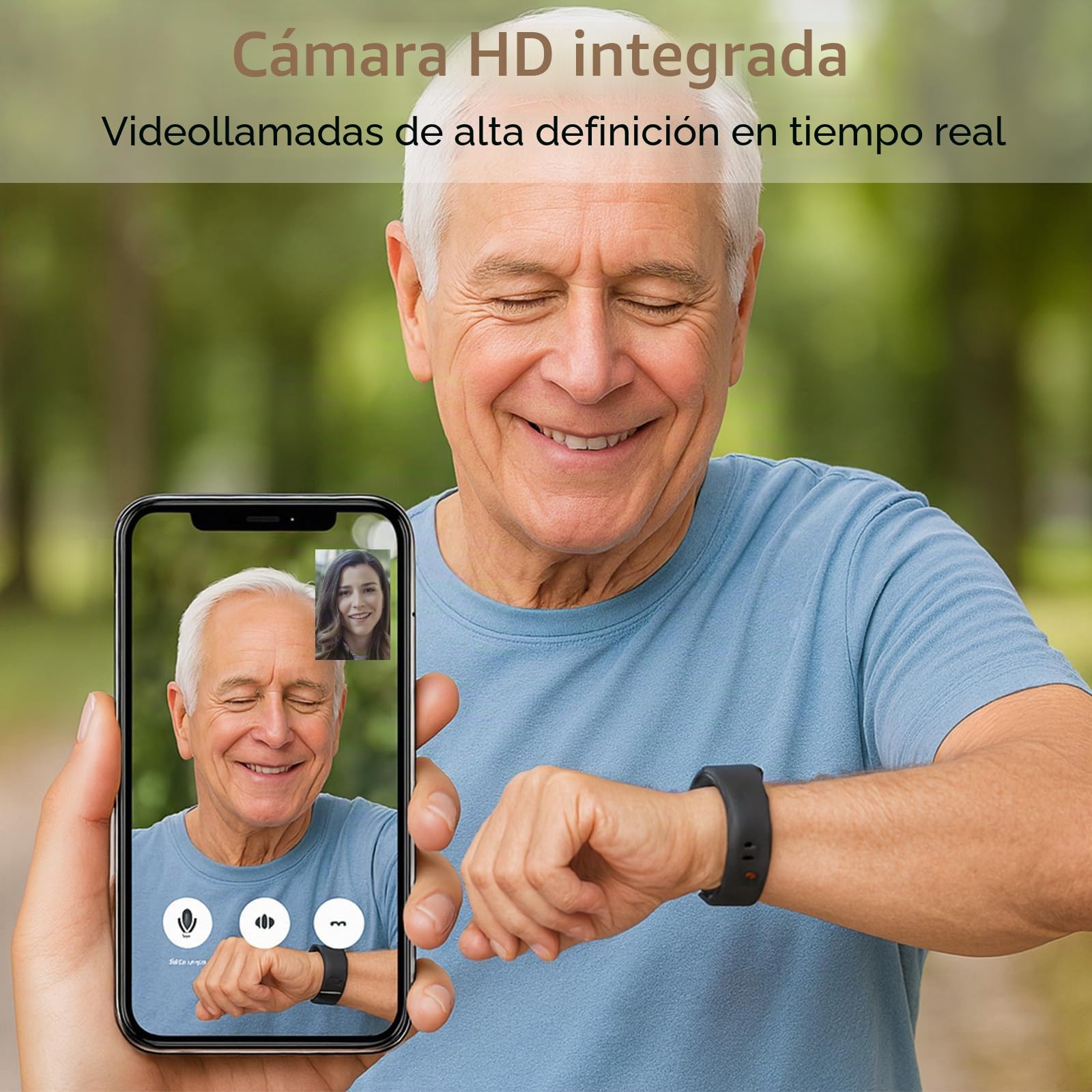 Reloj inteligente con SOS, detección de caídas, GPS, videollamadas, IP67, requiere tarjeta SIM, ideal para monitoreo de personas mayores