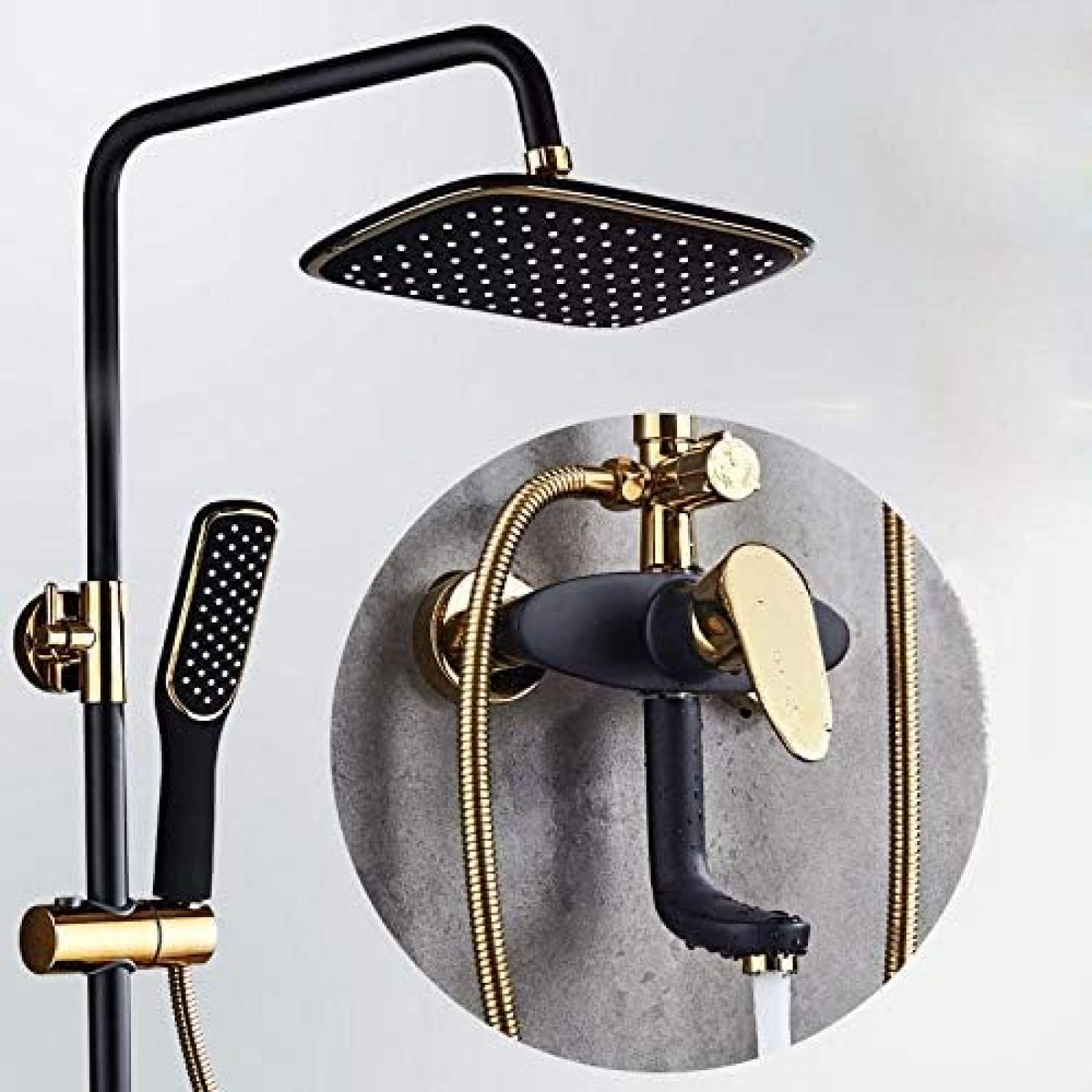 SWENEEN Handheld Showerblack And Gold Occident Style Mixer Tap Brass Bathroom Faucet Imitation Retro Bathroom Shower,Shower System,