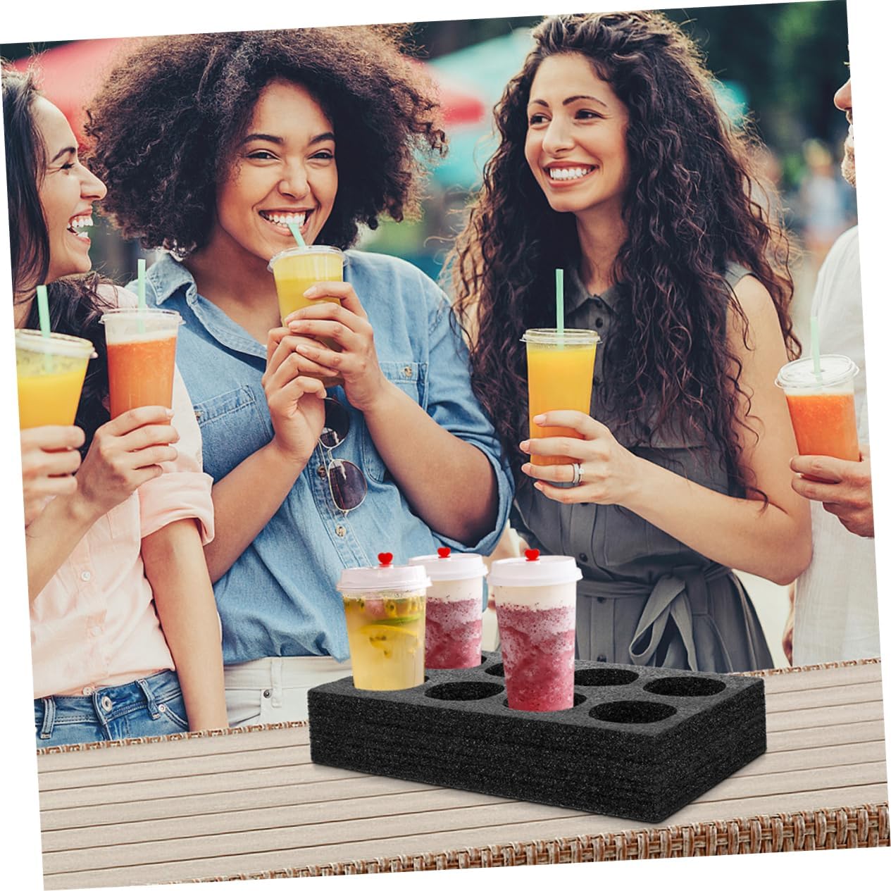 8pcs Beverage Cup Holder Carrier for Takeout Drinks Sturdy and Compact Tray for Tea and Soft Drinks Efficient Beverage Packing for Busy Shops