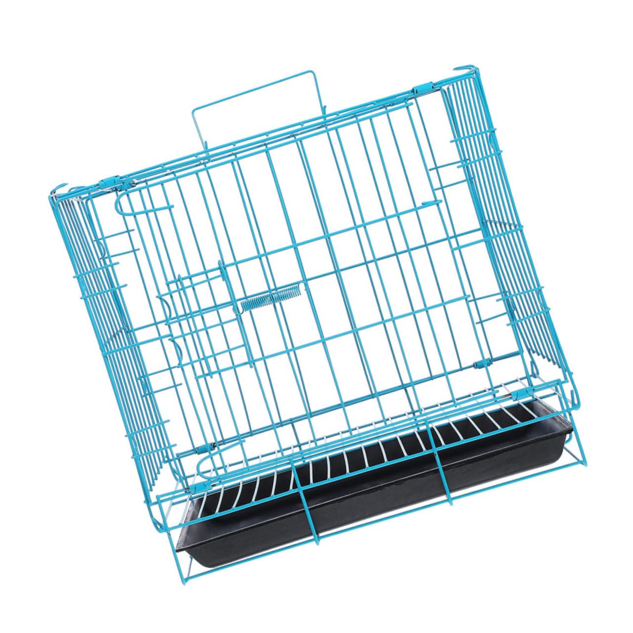 Cage de transport pour animaux en fer bleu UPKOCH pour trajets sécurisés de chats et lapins