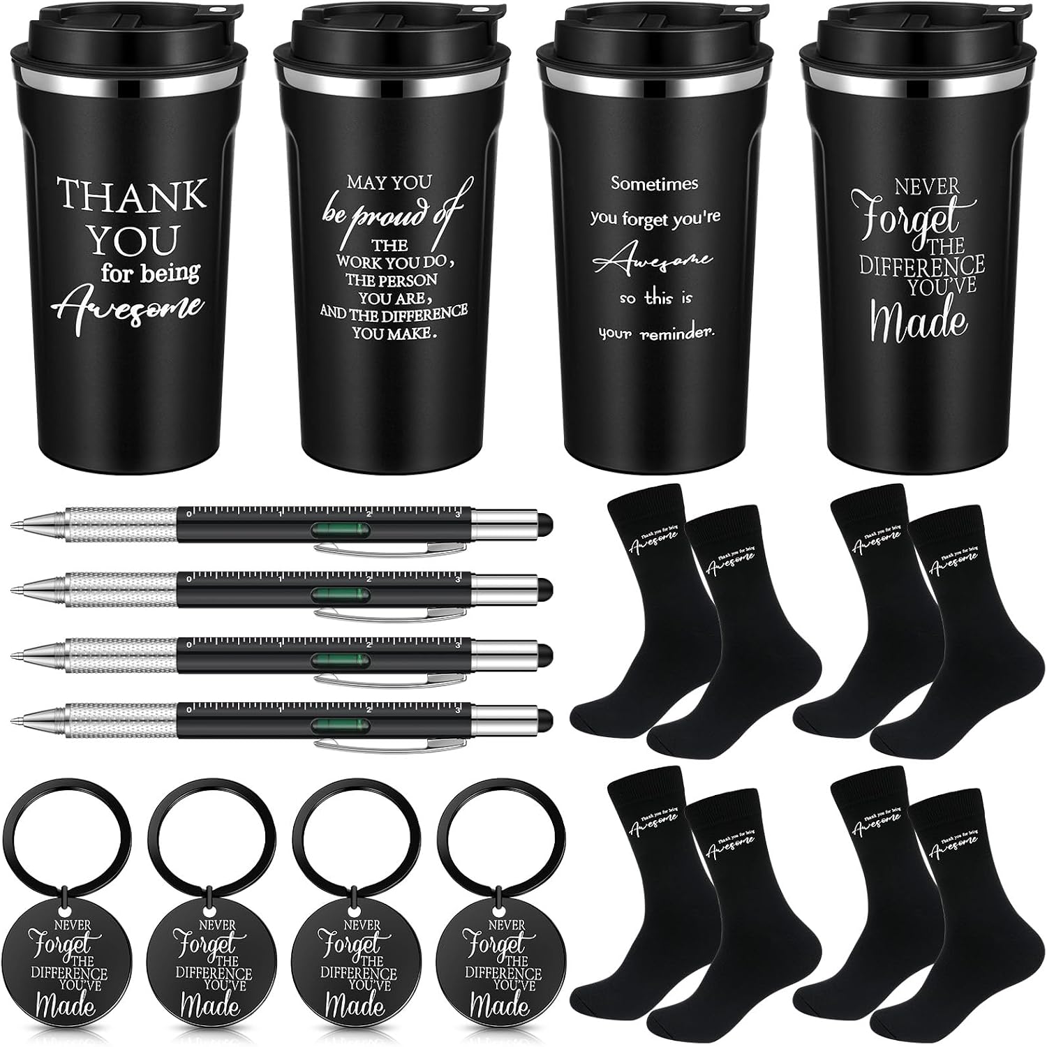 DERTE 4 Sets Thank You Gifts for Men Employee Appreciation Gifts Bulk