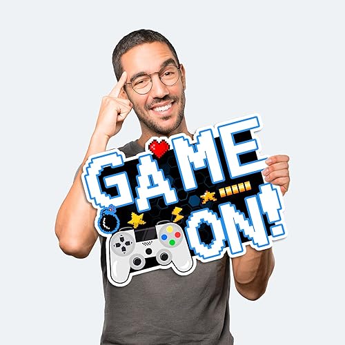 Miniatura 4 de Letreros de juego en video juego con estacas - Incluye palo de control remoto de juego y letreros de globo - Señales y estacas resistentes a la