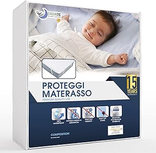 Dreamzie - Coprimaterasso 70 x 140 cm Impermeabile - 4 Angoli Elastici - Certificato OEKO-TEX® Tessuto Traspirante senza Prodotti Chimici