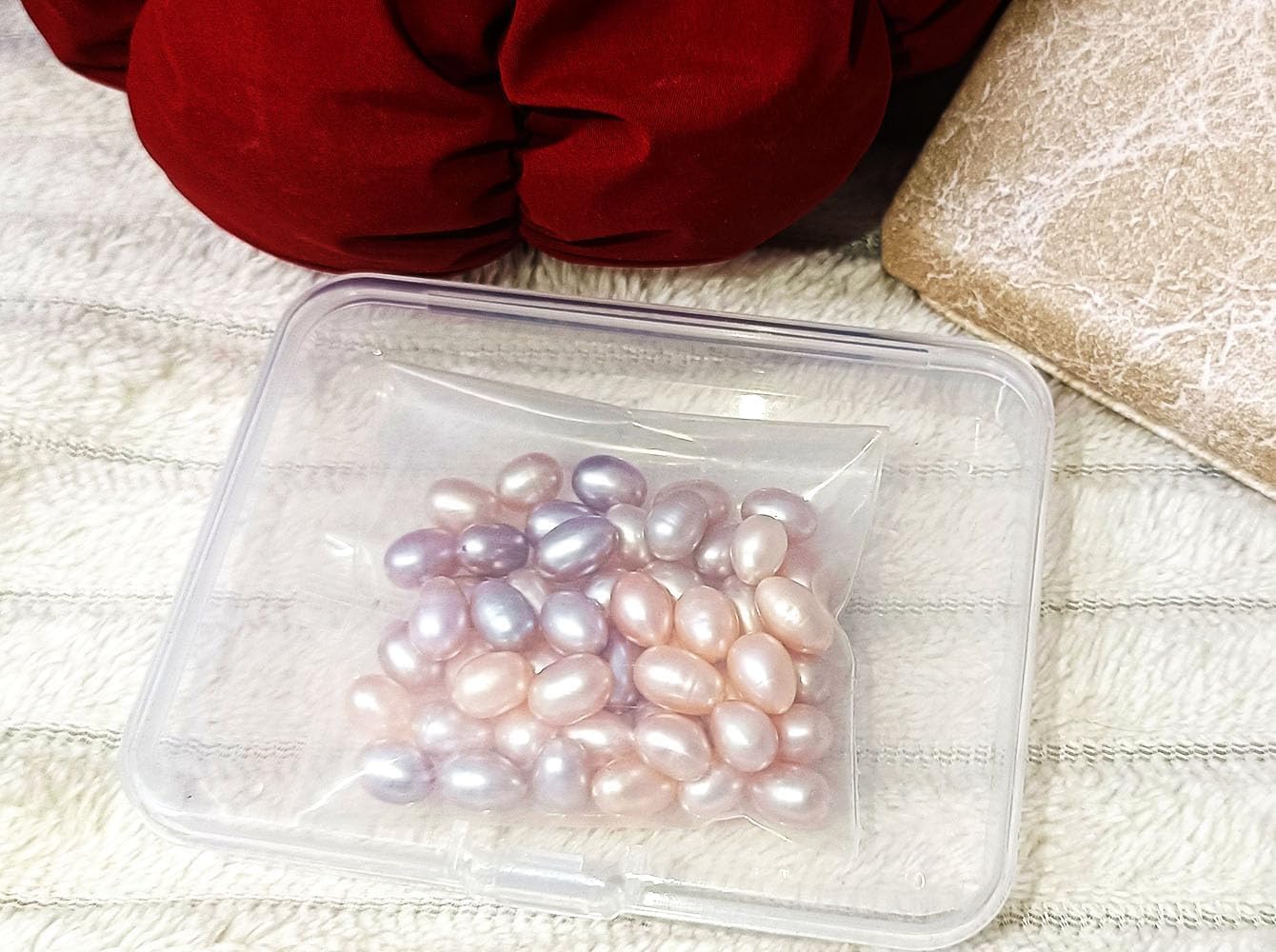 50pcs Natural Freshwater Pearls 7-8mm Teardrop No Hole | High Luster Unpierced Loose Beads for DIY Jewelry Making, Wedding Gift Ideas, Boho Necklace Pendant, Meditation Beads Gift for Mother's Day