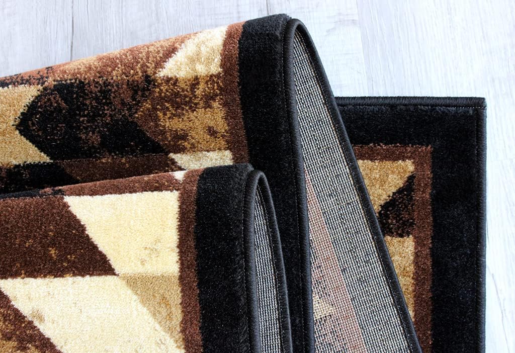 Masada Rugs, Stephanie Collection Area Rug Southwest Native American Distressed Design 1106 Brown Black Beige (6 Feet X 9 Feet) - Image 9