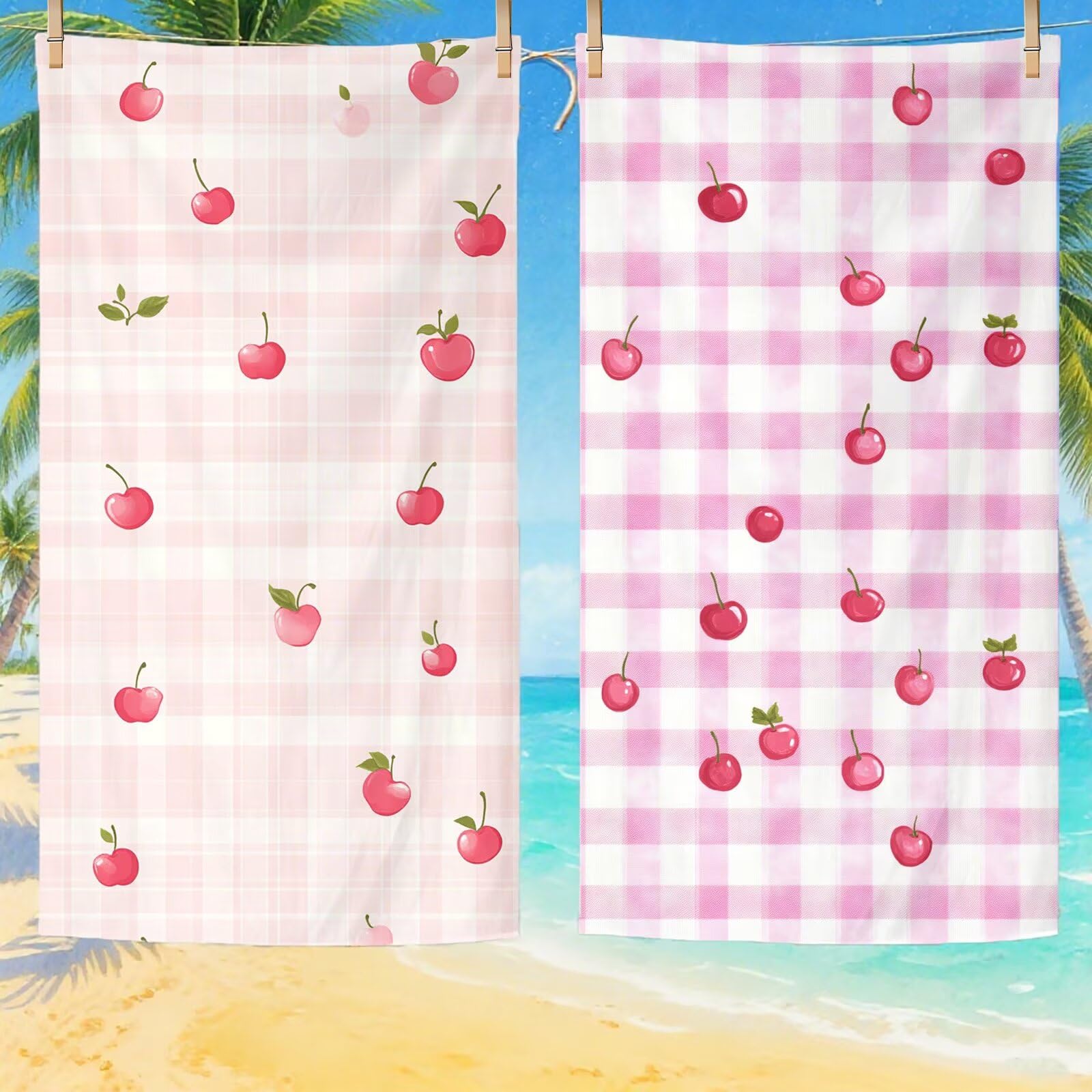 Mikrofaser Strandtuch 180x100 cm, Strandtuch Tartan Sandfrei, Schnelltrocknendes und Strand Sonnenschutz Funktion Mikrofaser Handtuch groß für Badezimmer Strand Schwimmen Camping Strand Zubehör Q-188