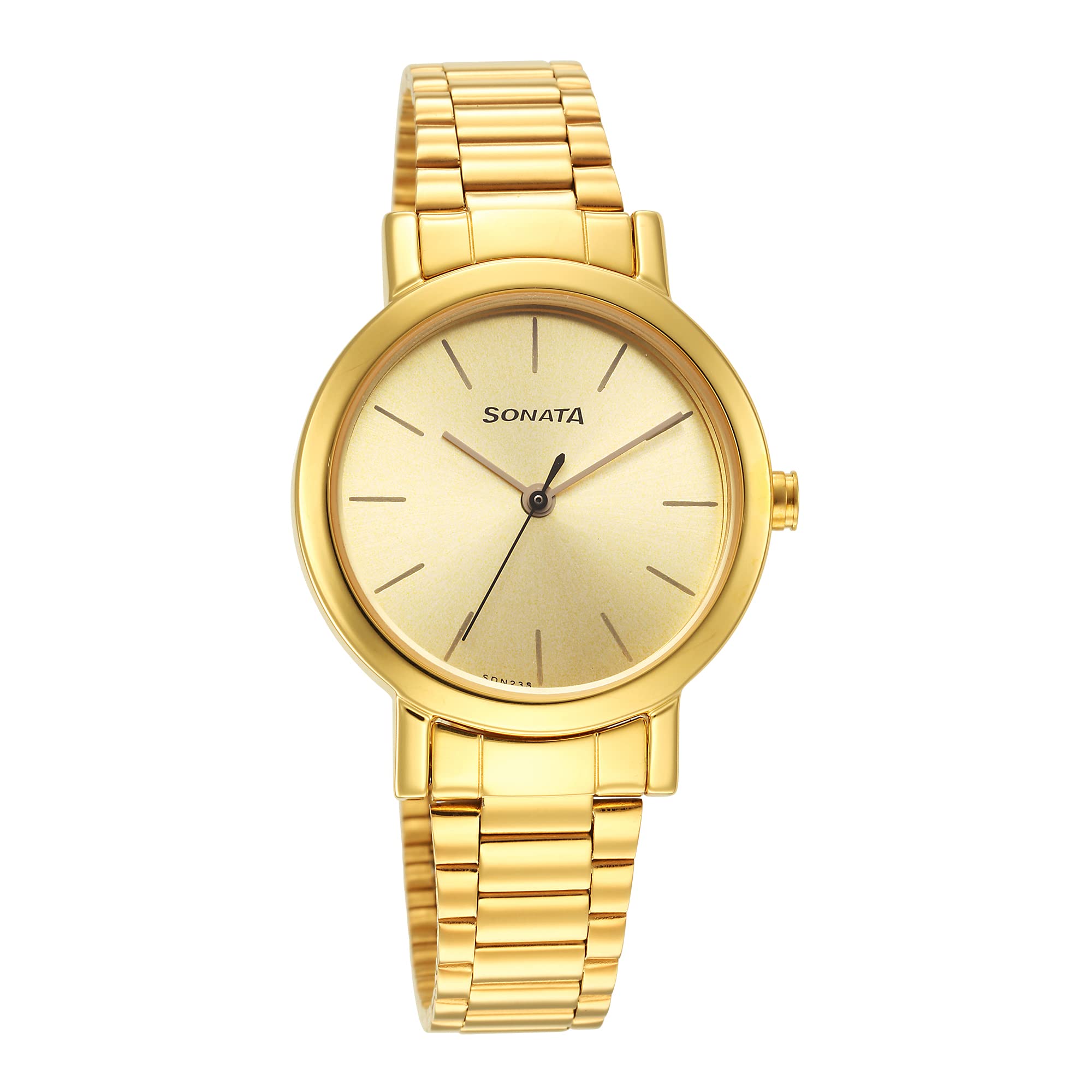 Sonata Essentials Champagne Dial Stainless Steel Strap Watch for Women-NS8174YM03 (B0BLH5PQWL) Amazon Price History, Amazon Price Tracker