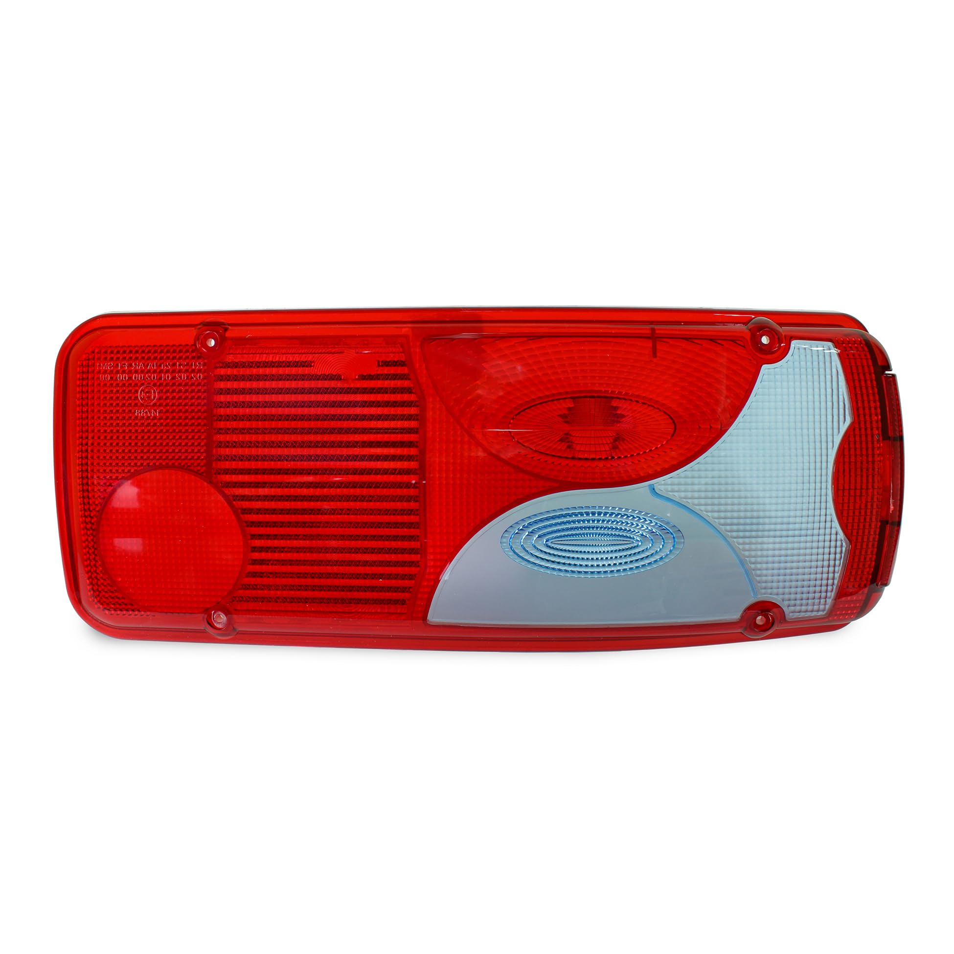 Generisch Lichtscheibe Glas Ersatzglas Heckleuchte Links Rechts für Scania MAN TGA TGL TGM TGS TGX Crafter Sprinter LKW Anhänger Rot Blau Kunststoff mit E-Prüfzeichen