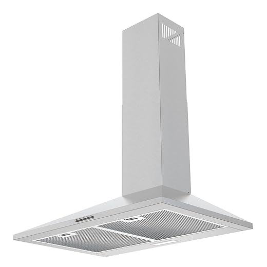 Wall Mount Range Hood 30 Inch, Stainless Steel Kitchen Vent Hood 450 CFM, Ducted/Ductless Convertible, 3-Speed Exhaust Fan,LED Light (JX-D0630)