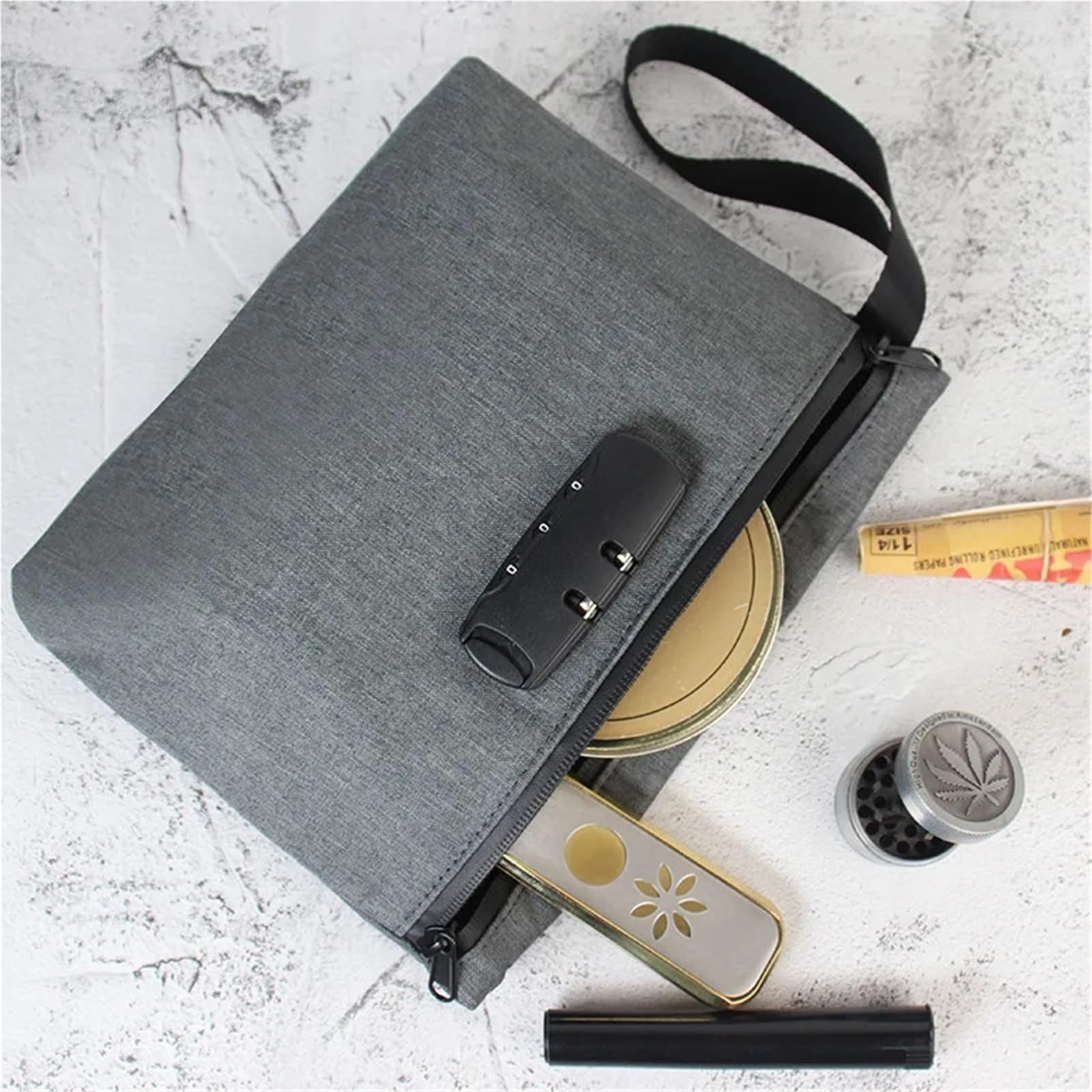Bolsa de almacenamiento viaje con archivos bloqueo contraseña, bolso mano certificados tarjetas crédito, bolsa impermeable Para Documentos(Gray A)