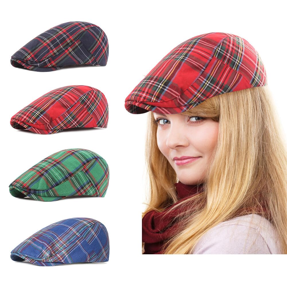 Schiebermütze Barret Flat Cap Herren Damen Tellermütze Klassische 1920 Stil Flatcap Newsboy Cap Verstellbar Baumwolle Vintage Freizeit Barett Traditionelle Hut Kostüm Accessoires