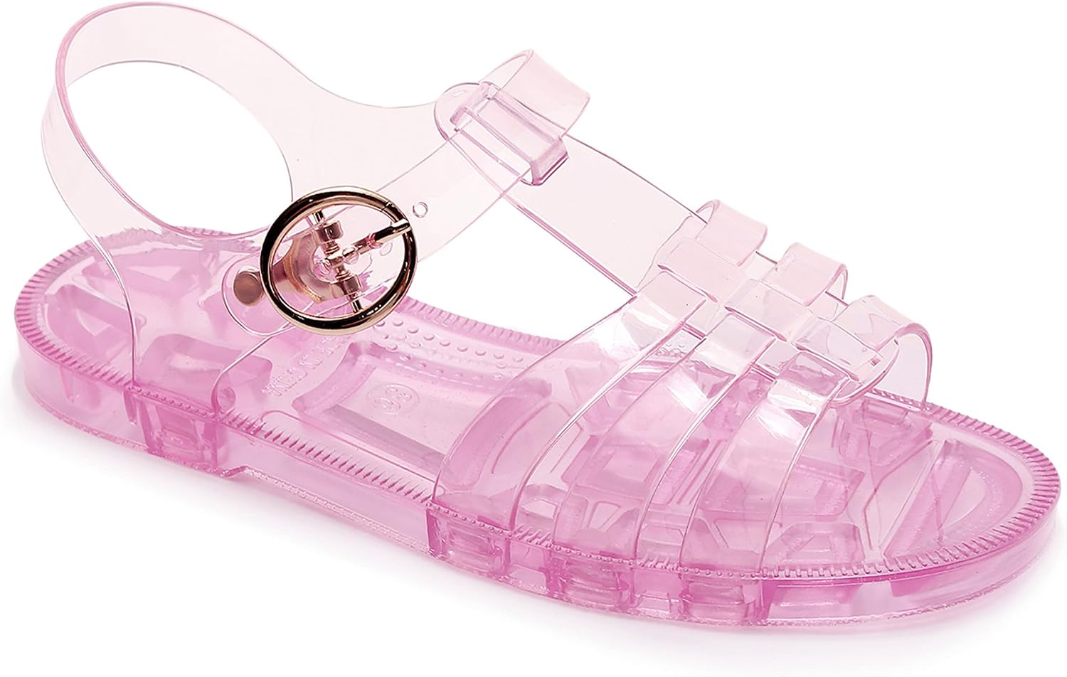 Toddler Sandals Jelly Shoes Girls Unisex Boy Flat Retro Slides Clear Kids Water Slippers Slingback Summer Beach Size 8 Adjustable Buckle Glitter Dress Soft