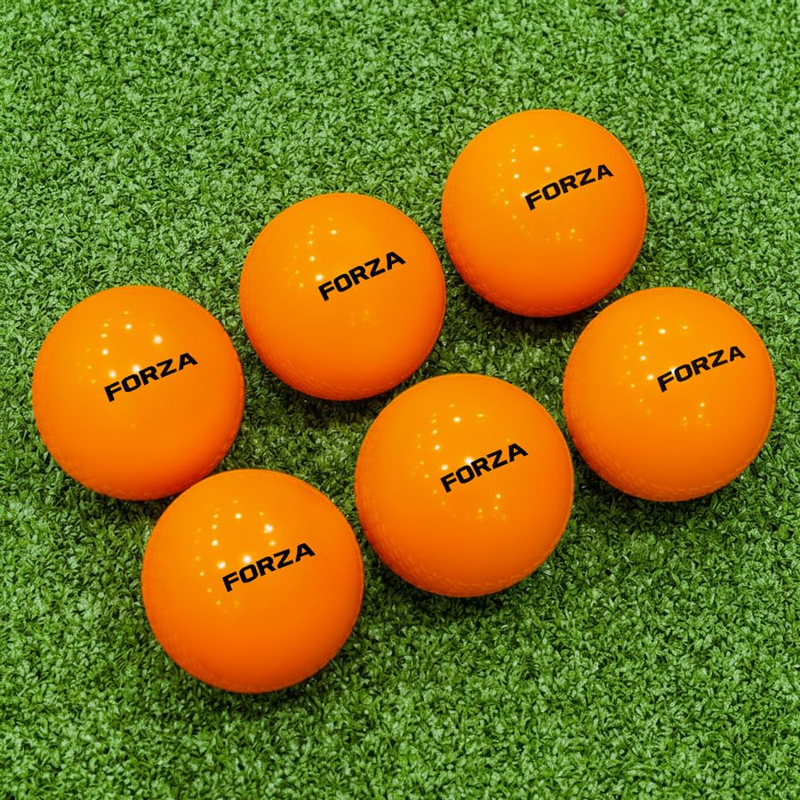 FORZA Garden Cricket Balls [Box of 6] | Junior Plastic Cricket Training Balls with Realistic Seam | Lightweight High Visibility Practice Balls for Indoor & Outdoor Garden Cricket (Orange)