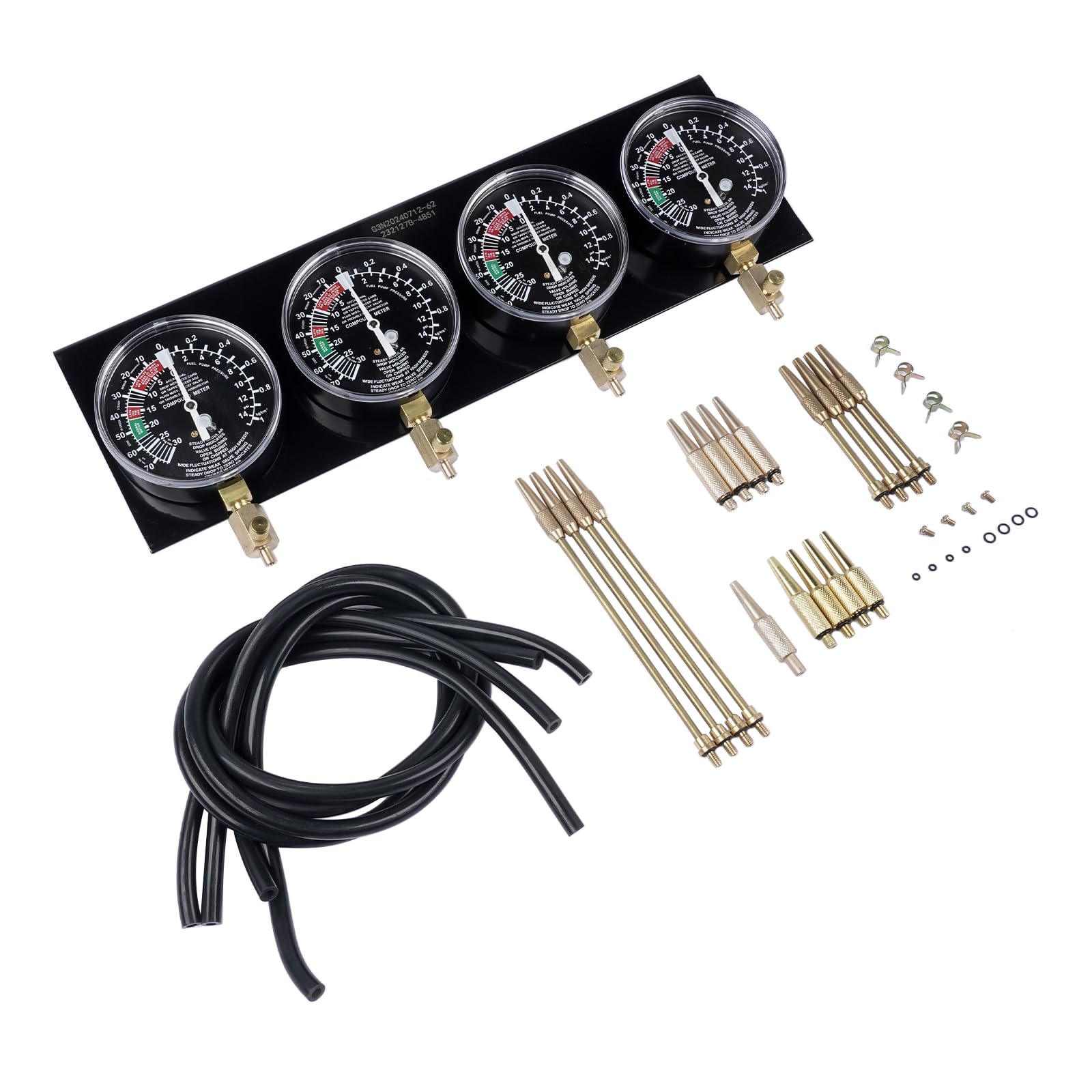 1Set Tester di sincronizzazione dei carburatori in Metallo Rosso 4 Orologi di sincronizzazione Tester di sincronizzazione