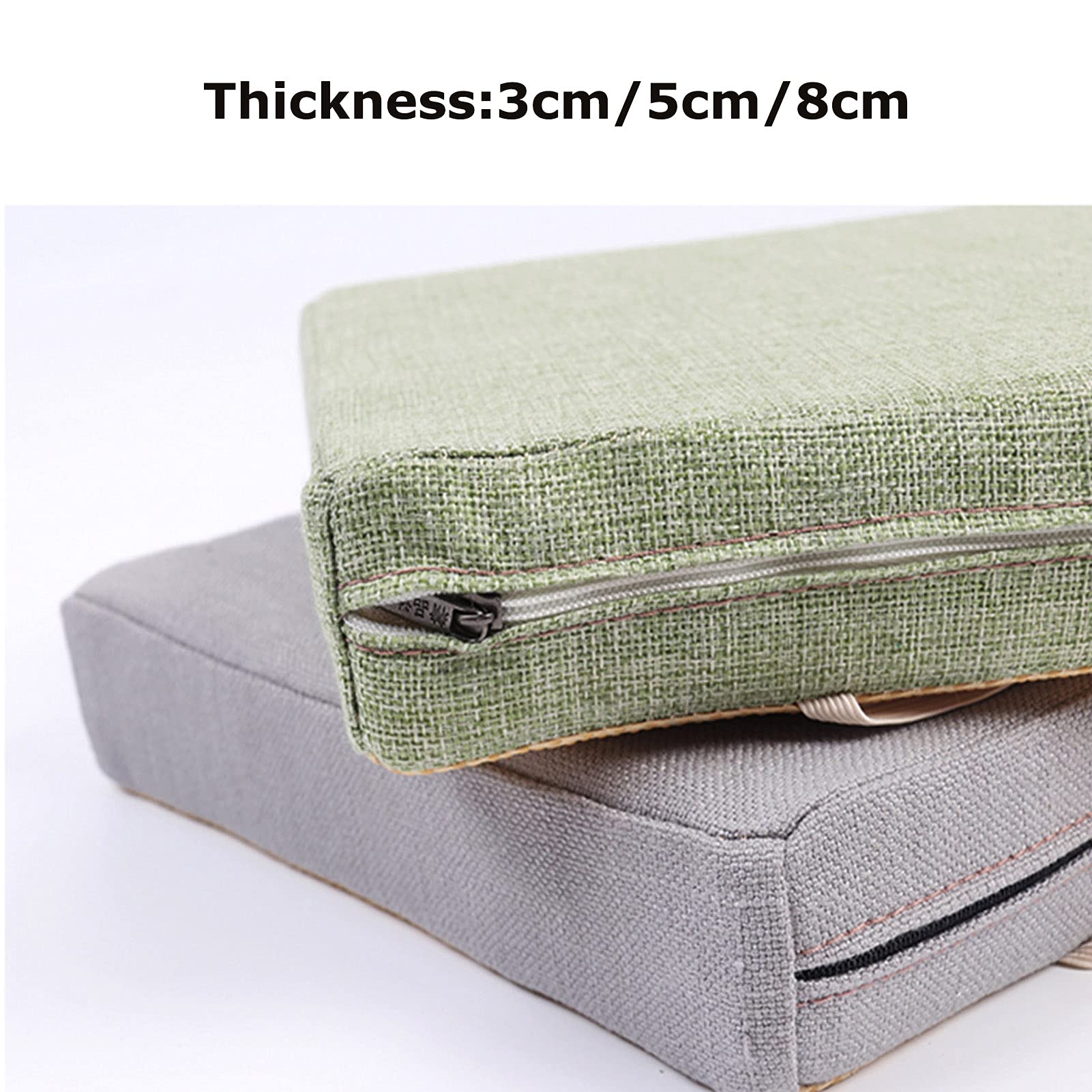 Schüler Sitzkissen Hocker Sitzkissen Rechteckiges Rutschfestes Hochhocker Kissen mit Riemen Atmungsaktiv Weichschaum Sitzkissen (35x25x8cm, Kaffeebraun )