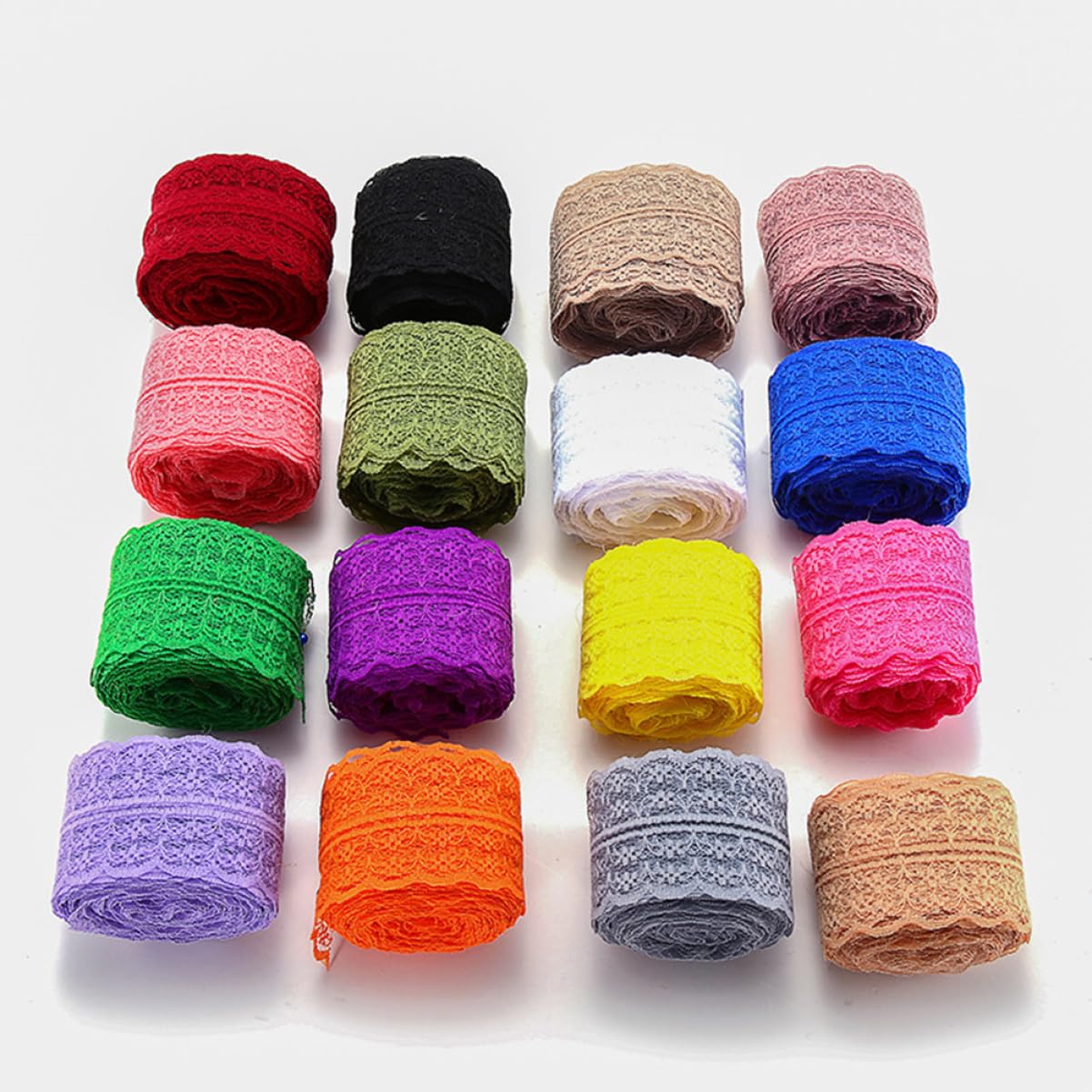 Operitacx Paquete De 3 Juegos De Cintas De Encaje De Tela De 1000 Cm De Largo Con Estampado Floral Para Invitaciones Lazos Para El Cabello Y Manualidades 6 Rollos X 3
