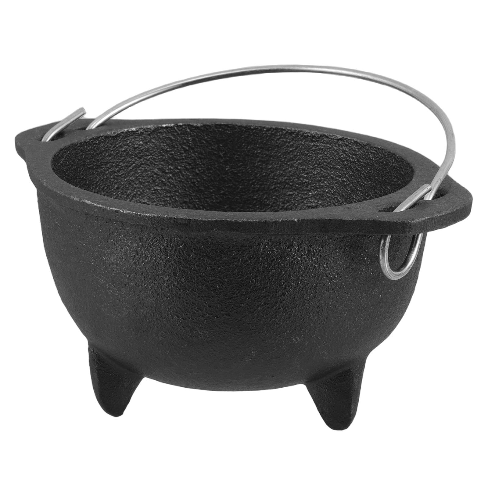 Chaudron rustique en fer avec trépied noir Beavorty pour décoration vintage