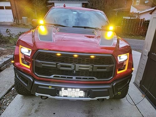 Miniatura 7 de iJDMTOY Kit de barra de luz LED detrás de la rejilla compatible con Ford 2017-2020 Raptor, incluye (1) barra de luz LED de doble fila de alta