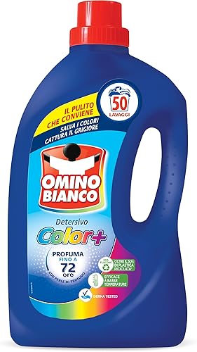 Omino Bianco - Lessive Laveuse Liquide Color+, 50 Lavages, Spécifique pour les V