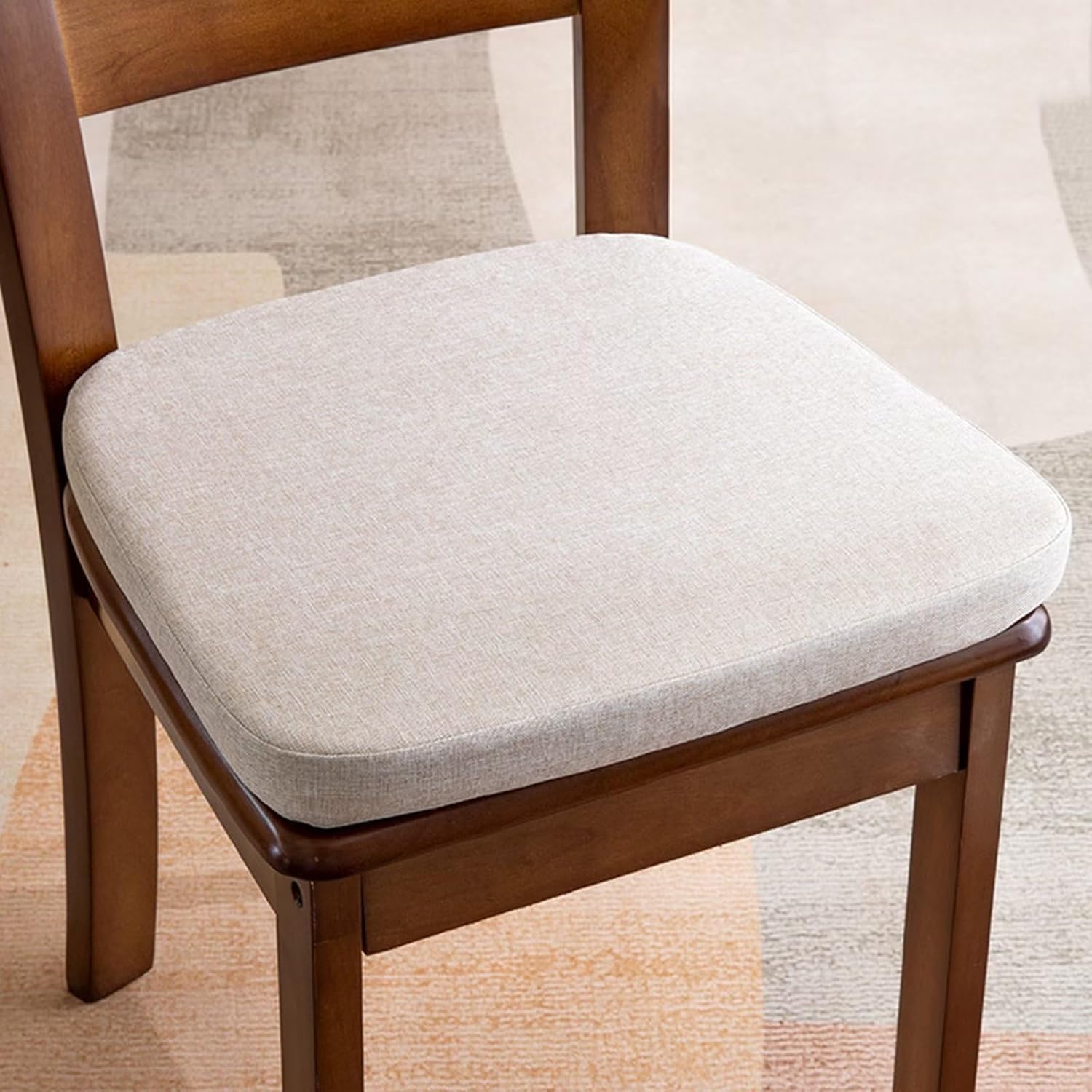 Patins de chaise pour salle à manger et chaise longue galettes en coton lin antidérapantes x6