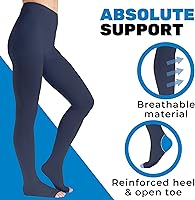 Vista 30 de Absolute Support - Medias de compresión opacas con puntera abierta, firme apoyo, 20-30 mmHg, M