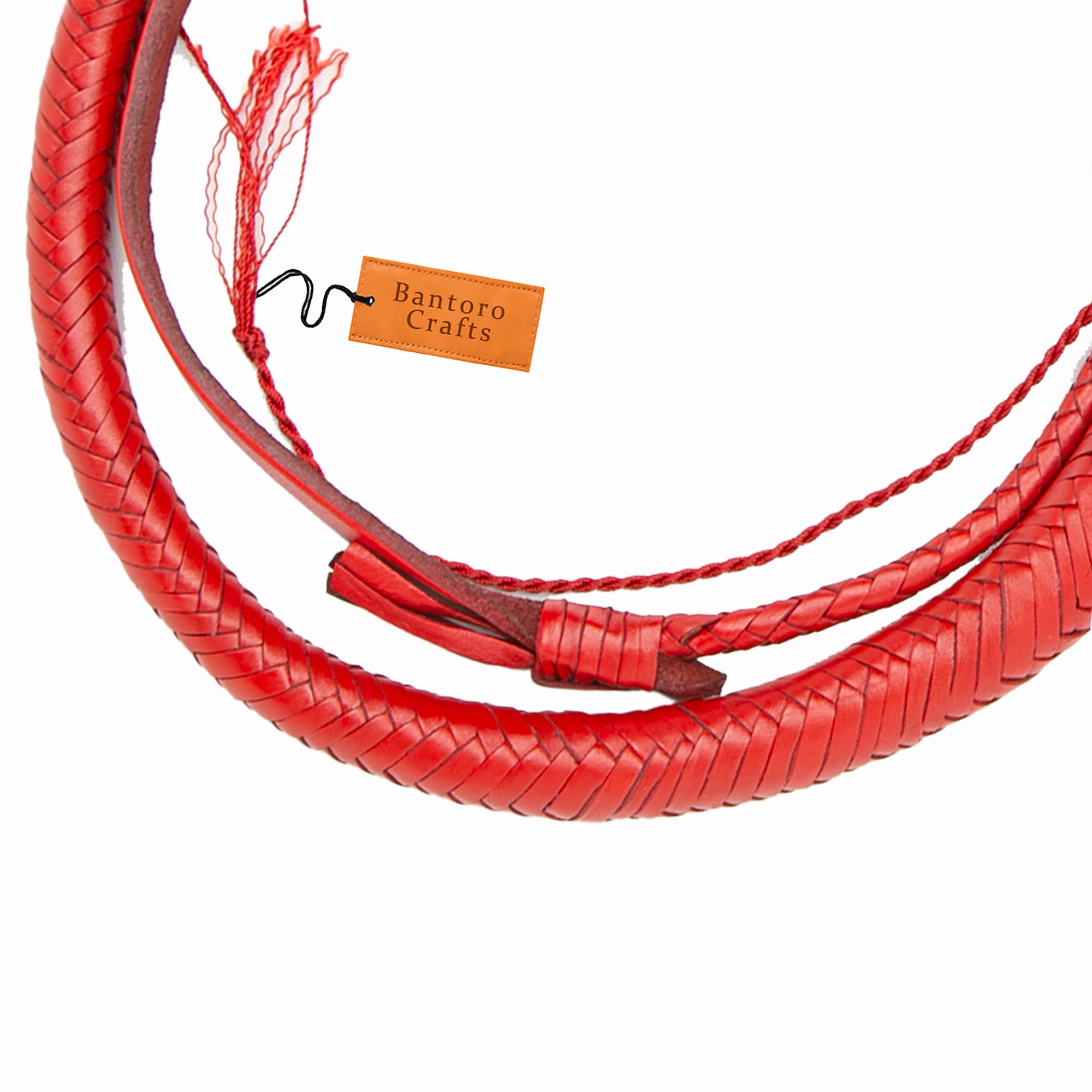 Rosso 3 Piedi / 0,90 Metri Snake Whip Shot Caricato/Forte Cracking in Pelle Bullwhip 16 trecce Intrecciate