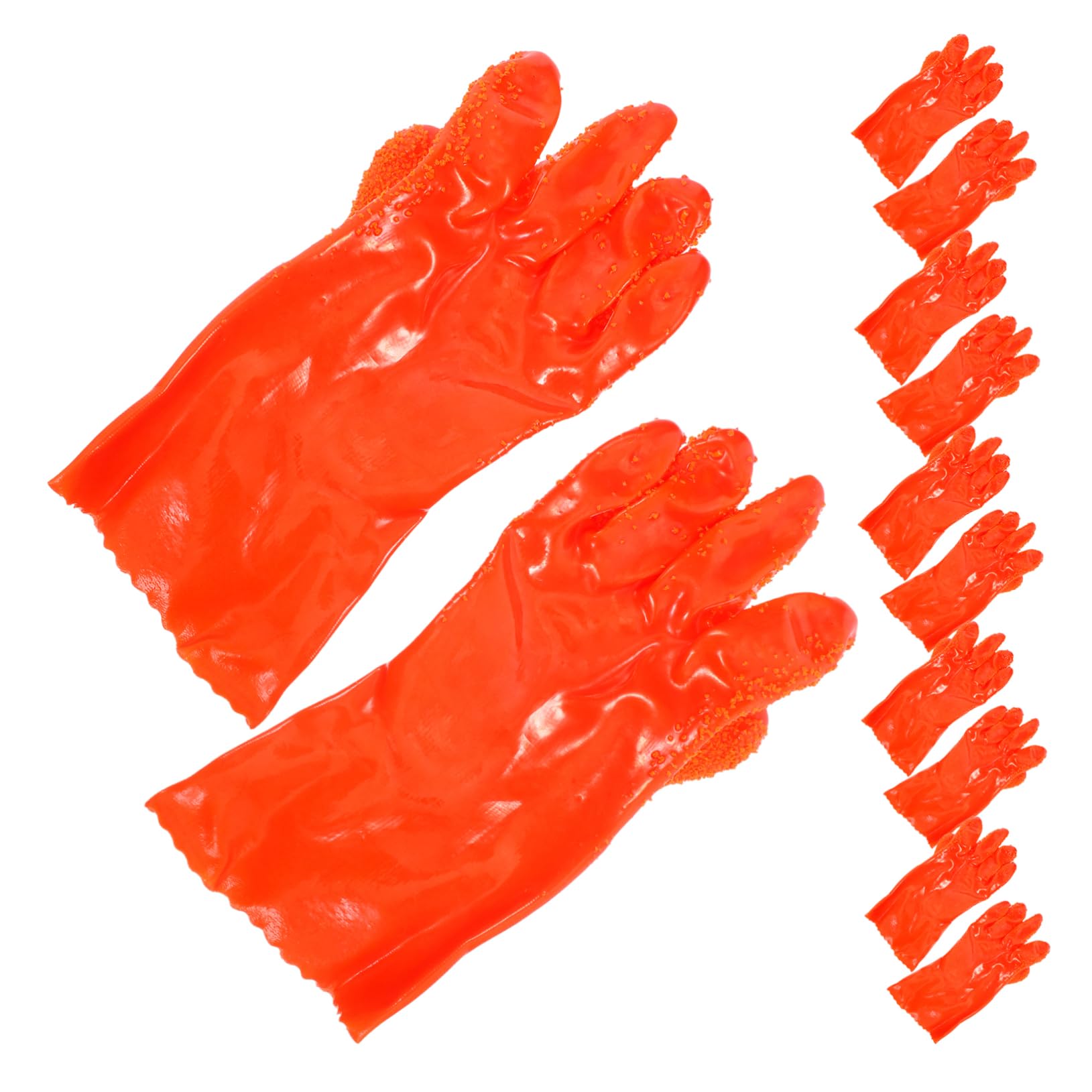 Veemoon 6 Pares de Guantes Impermeables de Goma para Limpieza de Tuberías y Alcantarillado, Resistentes Abrasión Diseño Flexible para Uso Frecuente en Fontanería