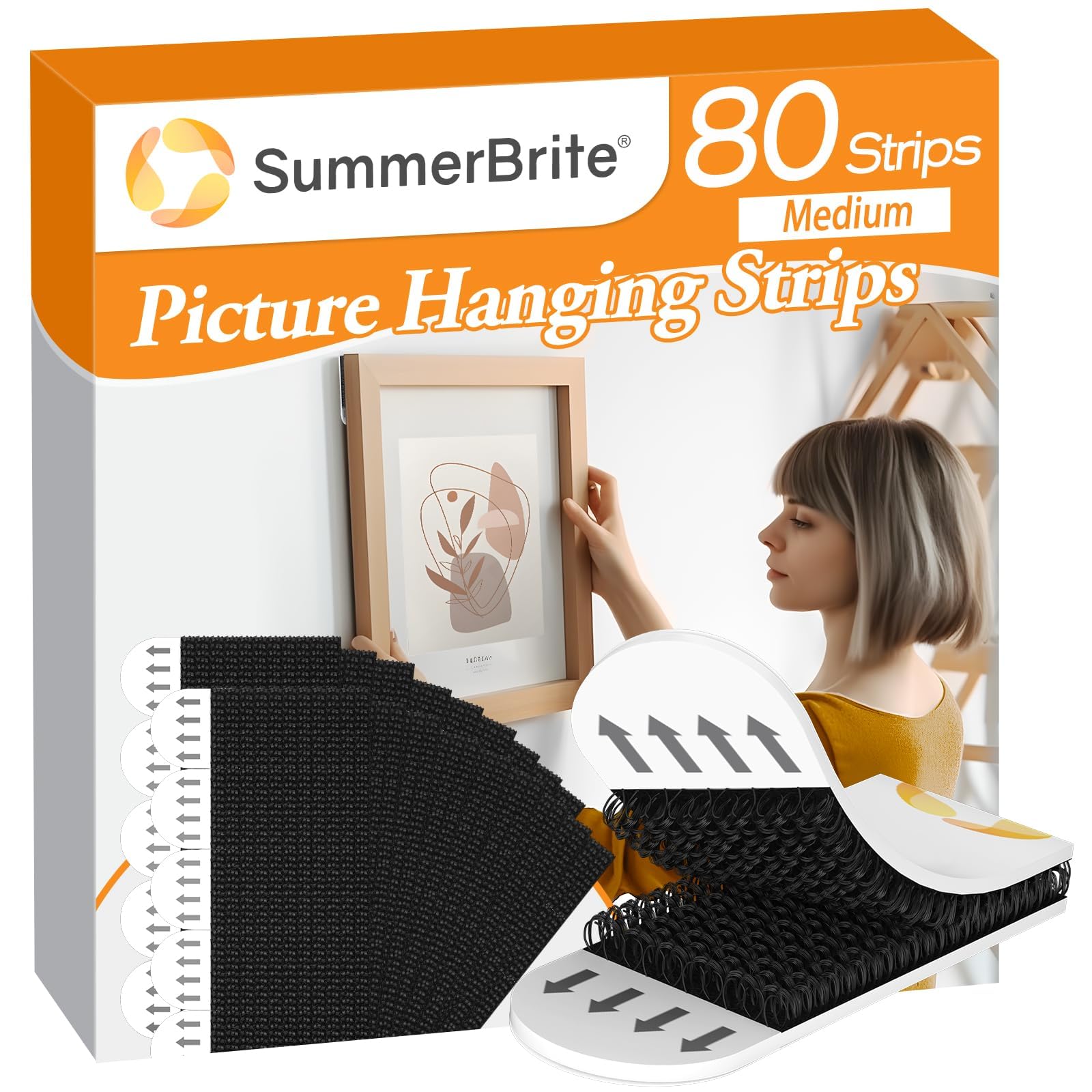 Tiras para colgar cuadros, ganchos para colgar cuadros sin daños, kit para colgar cuadros, ganchos para colgar cuadros sin clavos, tiras de pared de cinta adhesiva para decoración de sala de estar,