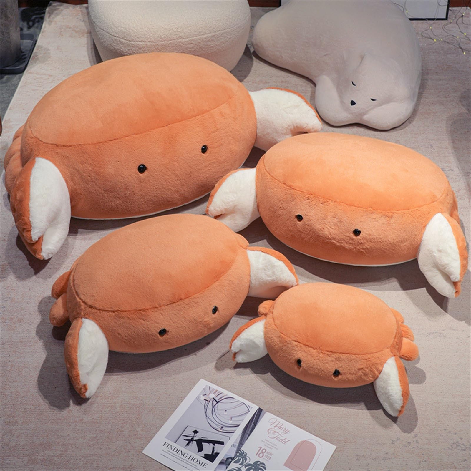 Kuscheltier Krabbe, Meerestier PlüSchtier PlüSch Spielzeug, Xxlsuper Soft Kissen, Realistisches Tierspielzeugkissen, Meeresfigur Geschenk FüR MäDchen Jungen (85cm,pangxie)