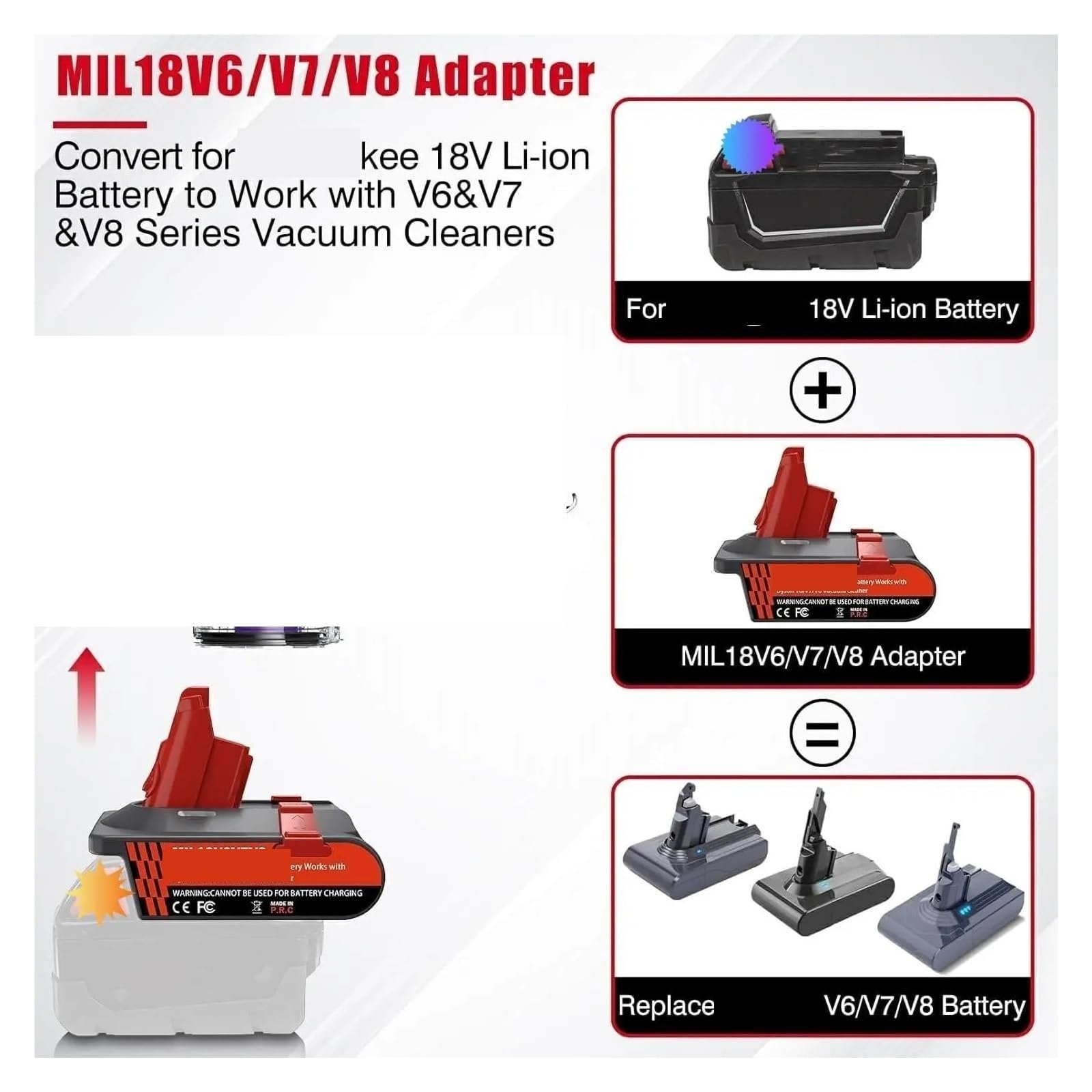 Adaptateur De Batterie, Compatible for DeWalt V6 V7 V8