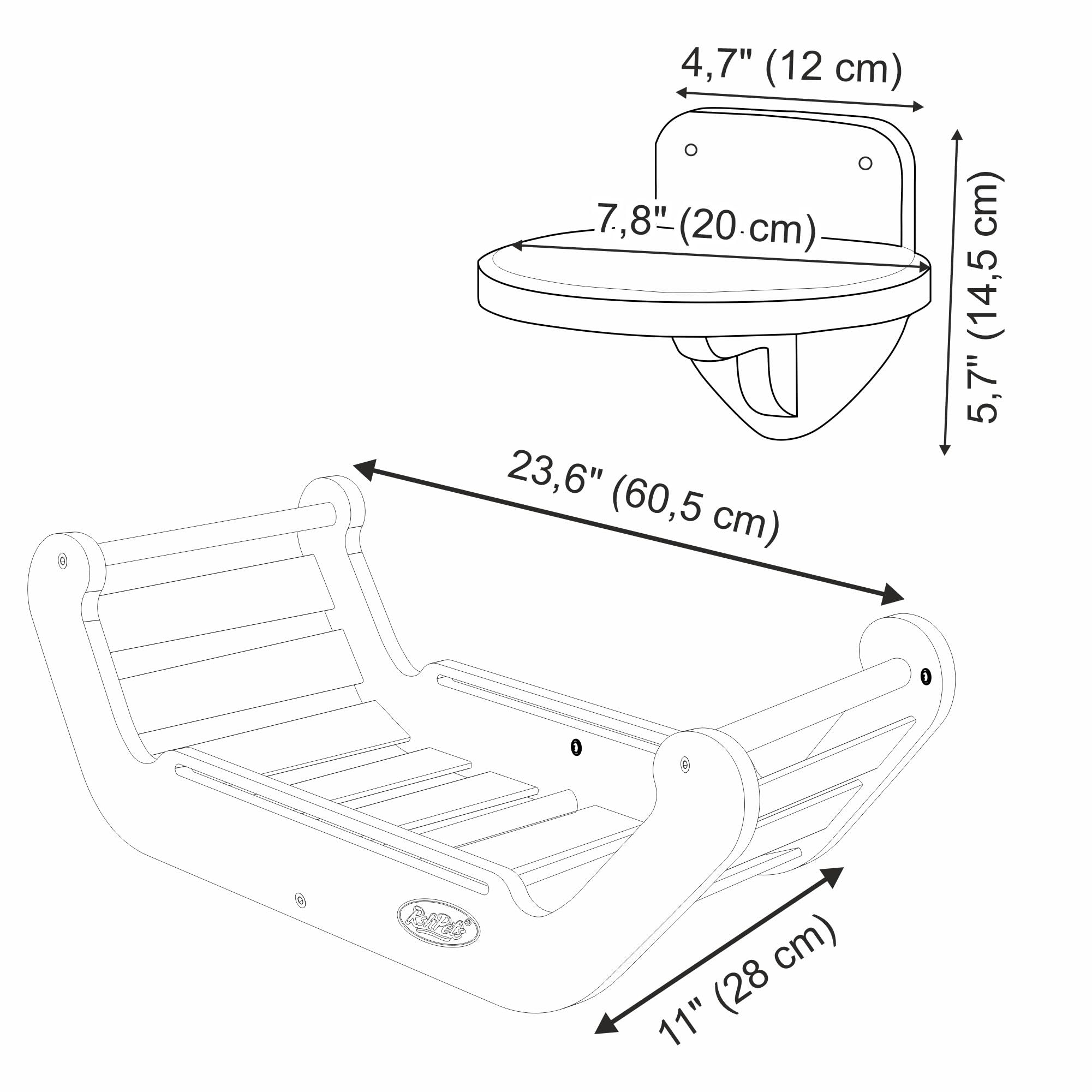 An der Wand Montiertes Katzenmöbel-Set: Bett und 3 Stufen, Katzenbett, Modernes Katzen-Wandregal-Möbelset zum Schlafen, Spielen, Klettern und Entspannen. (Dunkle Farbe)