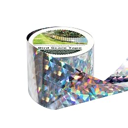 OFFO Reflective Tape for Birds, 200 Feet x 2 Inches Dual-Sided Bird Scare Tape Outdoor for Garden, Farm, Orchard or Courtyard