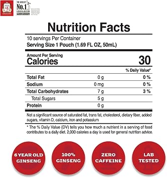 CheongKwanJang Korean Red Ginseng Drink with Ginger Extract, Goji Berry, Cinnamon, Asian Herbal Tea Pre Workout Energy Booster Drinks Hong Sam Won Increase Productivity, Circulation - 60 Pouches
