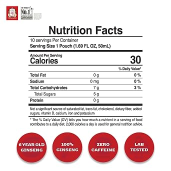 CheongKwanJang Korean Red Ginseng Drink with Ginger Extract, Goji Berry, Cinnamon, Asian Herbal Tea Pre Workout Energy Booster Drinks Hong Sam Won Increase Productivity, Circulation - 60 Pouches