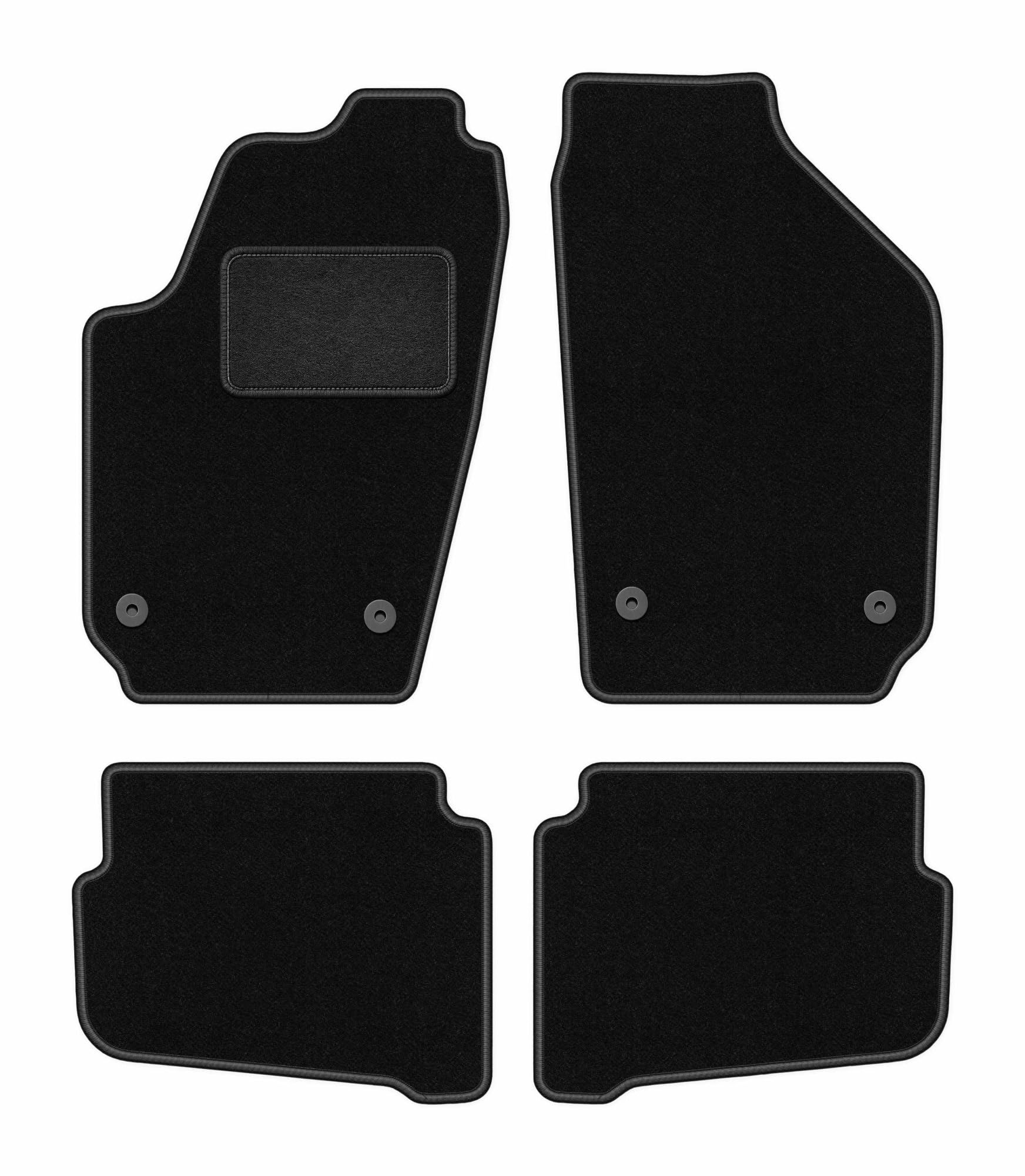 Alfombrillas de Coche para Seat Ibiza III 6L Hatchback 2002 – 2008 – Terciopelo – Accesorios para Coche – Alfombrillas de Coche – 4 Piezas – Negro