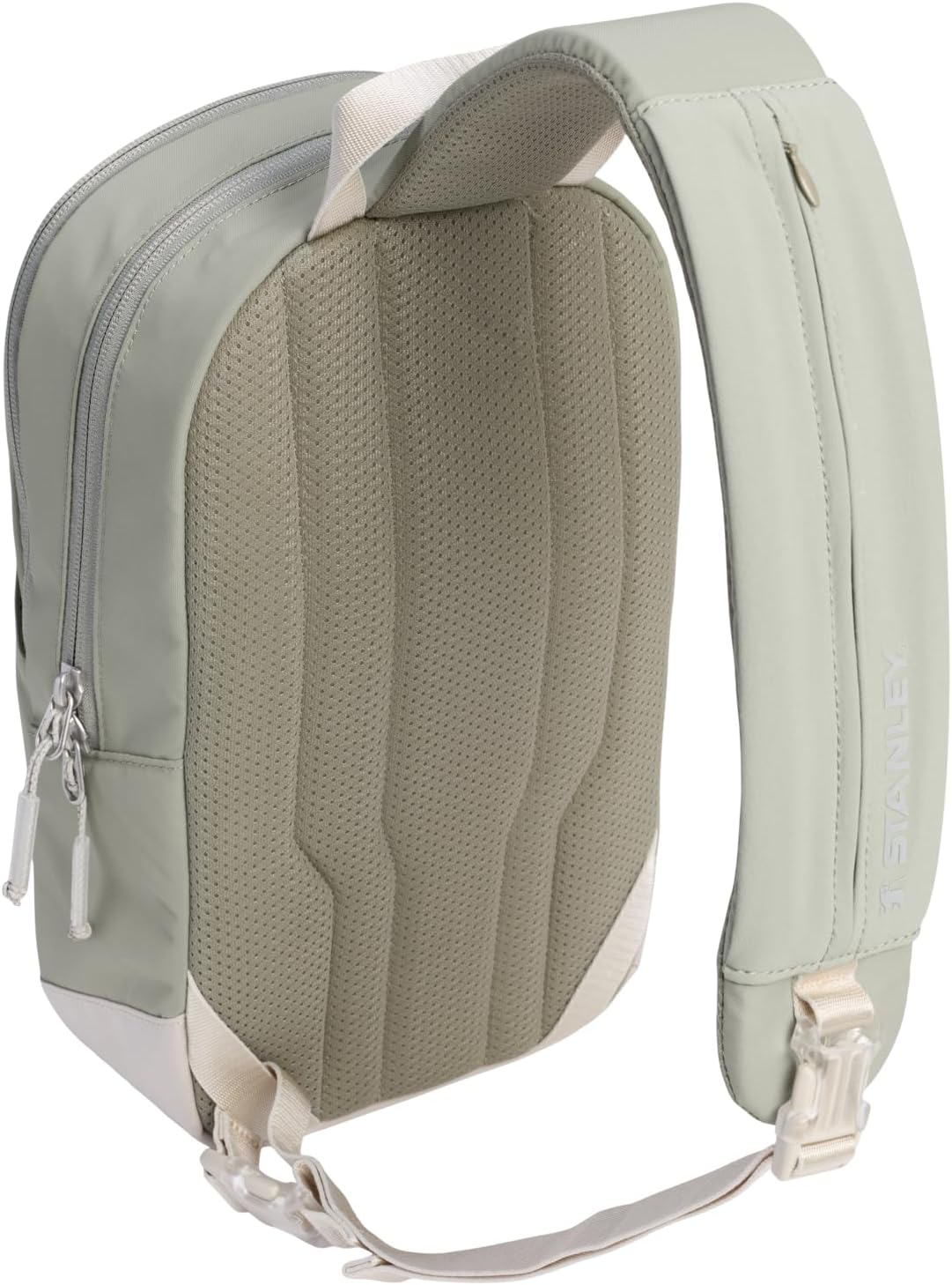 STANLEY Vitalize Crossbody Bag | Hydration Sling with Zippered Drinkware Compartment | Adjustable Strap | Multiple Storage Pockets | Durable Recycled Fabric | Sage Grey