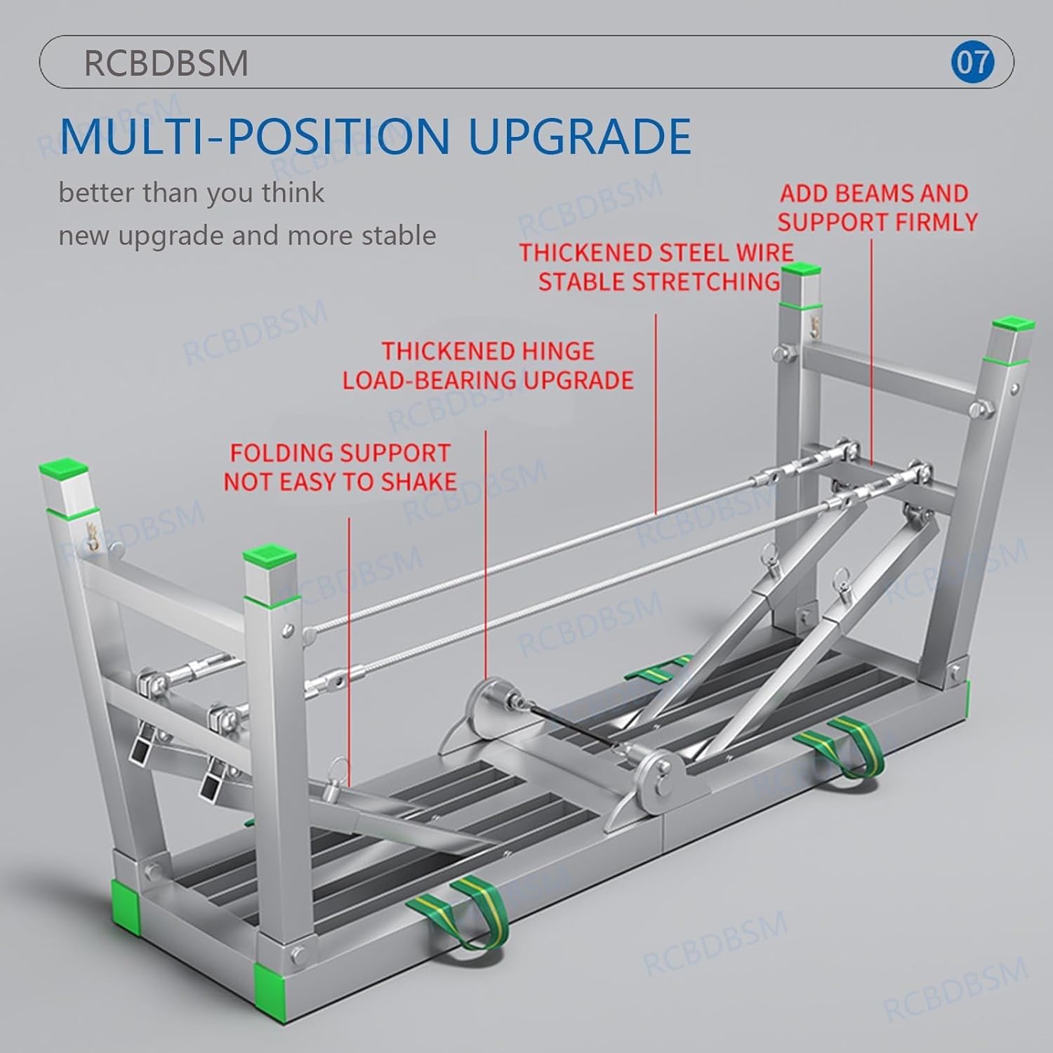 Andamio plegable portátil de altura ajustable, capacidad de carga de 400 kg, plataforma de trabajo de aluminio multiusos para proyectos de construcción y bricolaje