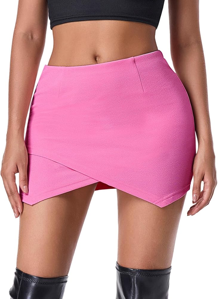 Amazon.com: EXLURA Womens Plaid Bodycon Mini Skirts Sexy Stretch