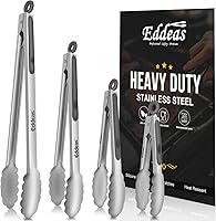 Vista 13 de Pinzas de Cocina Eddeas - Pinzas para Alimentos de Servicio Pesado de 12 pulgadas, Agarre Ergonómico, Acero Inoxidable Superior y Mango