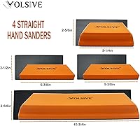 Vista 2 de VOLSIVE Juego de 7 piezas de bloque de lijado manual, almohadilla de lijado manual rectangular, gancho y bucle intercambiables de formas variadas