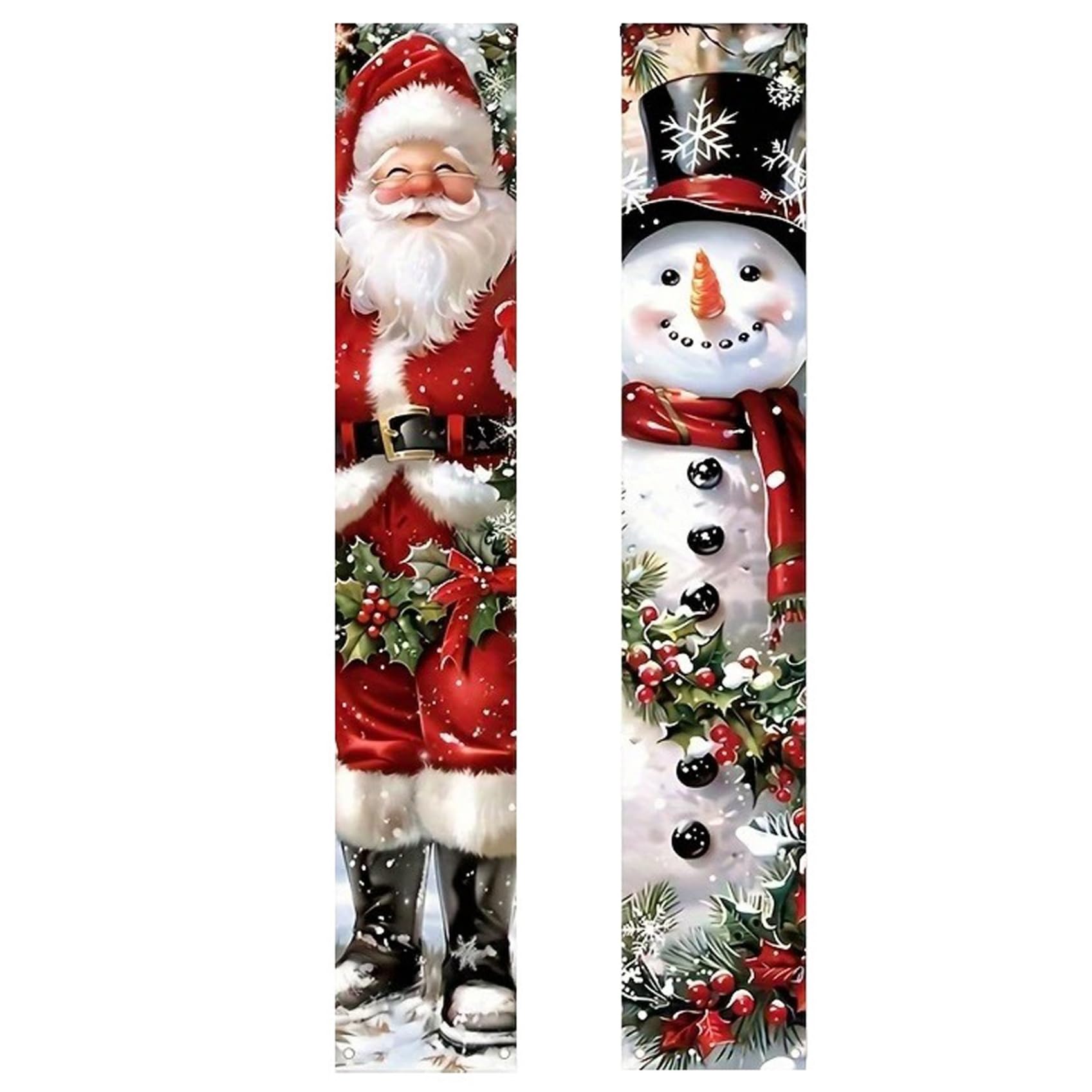Bannière de bonhomme de neige résistante avec système de suspension pour fête dans la cour