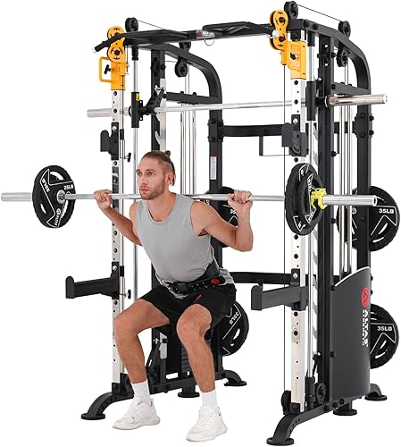 Miniatura 4 de Altas Strength M810 Smith Machine 1000 lbs Capacidad 2000 lbs Cables Luz Comercial Hogar Gimnasio Entrenamiento de Fuerza Jaulas de Potencia