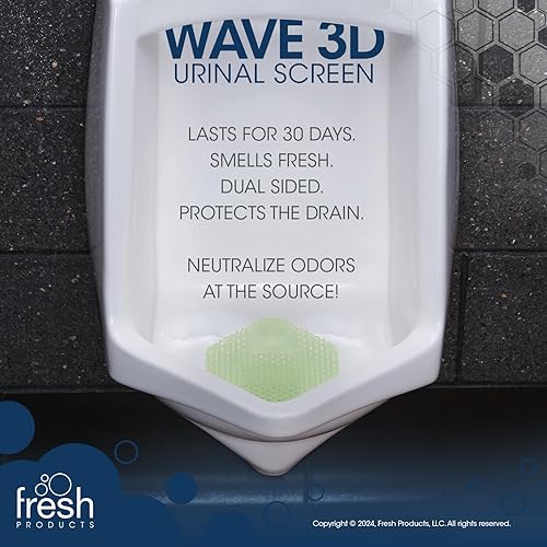 Miniatura 34 de Fresh Products Wave 3D, prácticamente elimina las salpicaduras de orina, uso de 30 días, fácil instalación, bacterias beneficiosas, fragancia