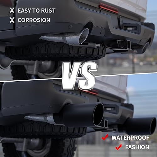 Miniatura 7 de Richeer Punta de escape de 4 a 7 pulgadas, entrada de 4 pulgadas, salida de 7 pulgadas, longitud total de 15 pulgadas, punta de escape de acero