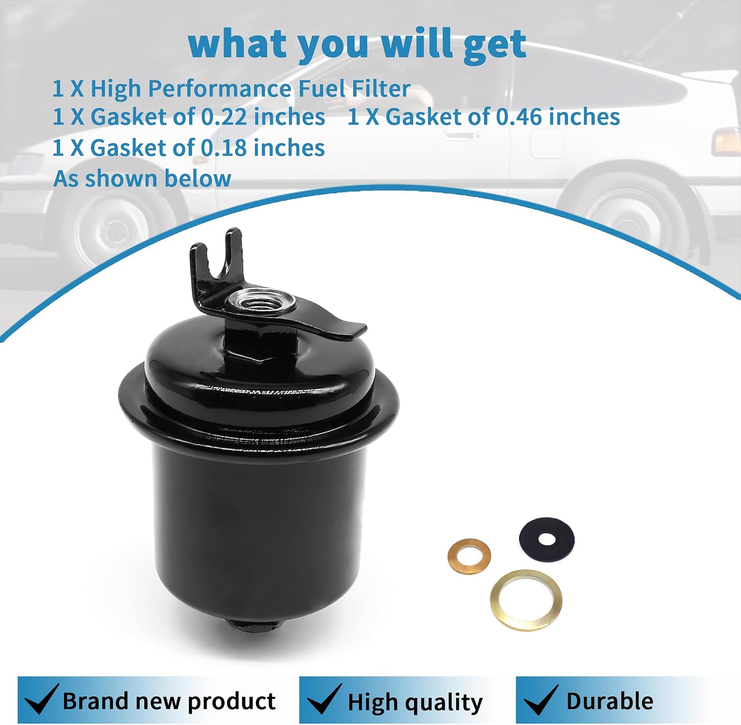 Gasoline Fuel Filter 16010-ST5-931 16010-ST5-E02 High Performance Compatible with 1988-2004 Honda Civic Accord Prelude CR-V Odyssey Acura Integra CL EL RL TL Fuel Injected Gasoline Engines PF-1200